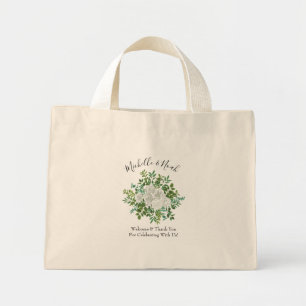 Bolso De Tela Diminuto Boda floral rosa blanca y negra