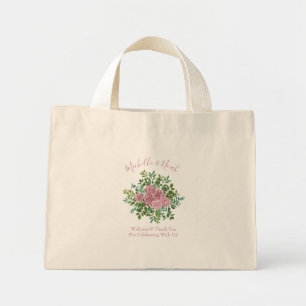 Bolso De Tela Diminuto Boda Primavera Jardín de Rosas Rosadas