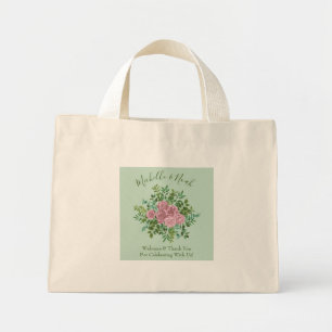 Bolso De Tela Diminuto Boda Primavera Jardín de Rosas Rosadas