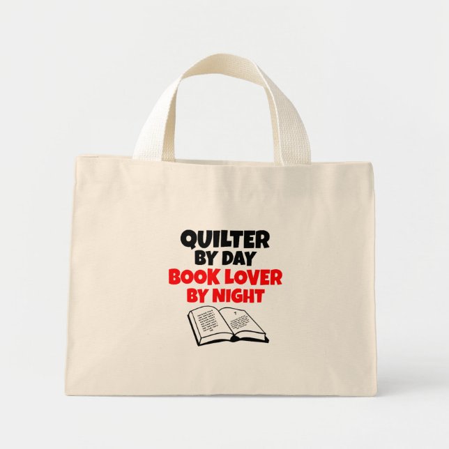 Bolso De Tela Diminuto Book Lover Quilter (Frente)
