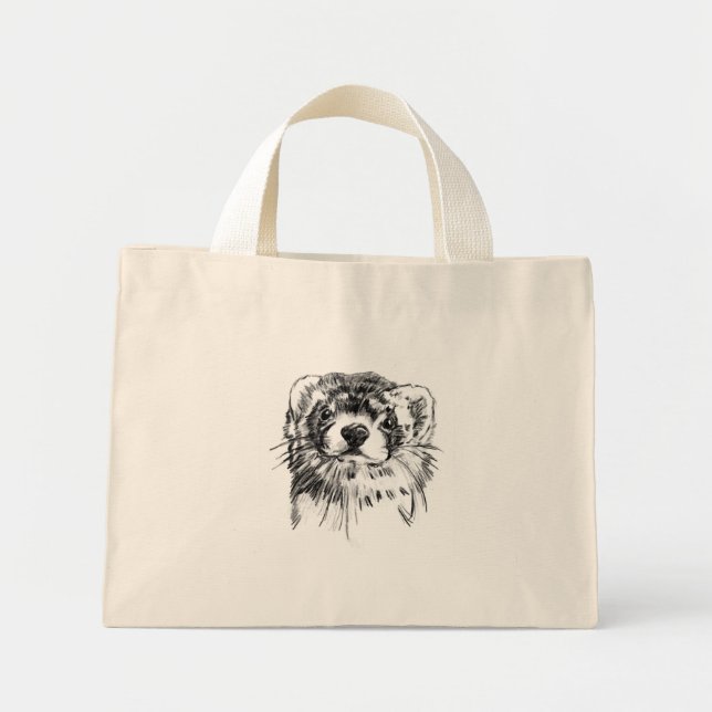 Bolso De Tela Diminuto borsa con furetto (Frente)