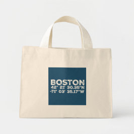 Bolso De Tela Diminuto Boston y Coordenadas en Fuente Angustiada
