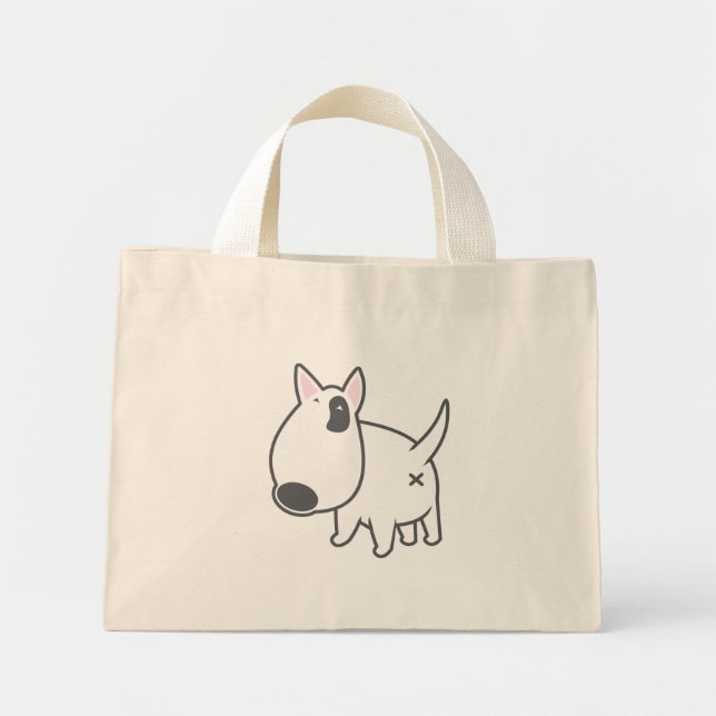 Bolso De Tela Diminuto Bull Terrier - bully_illos_bruno_3c (Frente)