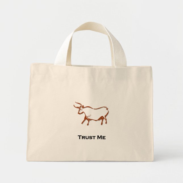 Bolso De Tela Diminuto Bull Trust Me Brown (Frente)