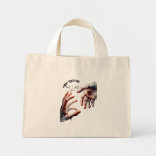 Bolso De Tela Diminuto “But I Felt You” with Watercolor Hand Art – Spirit