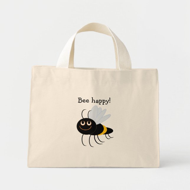 Bolso De Tela Diminuto BuzzAboutBees Bee Happy Mini tote (Frente)