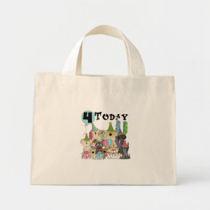 Bolso De Tela Diminuto Cachorros 4º cumpleaños Camisetas y regalos