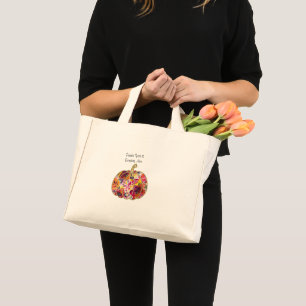 Bolso De Tela Diminuto Calabaza dorada y luz floral