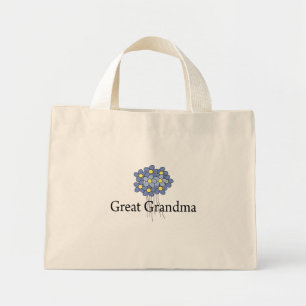 Bolso De Tela Diminuto Camiseta Flor Azul Bonita Bisabuela