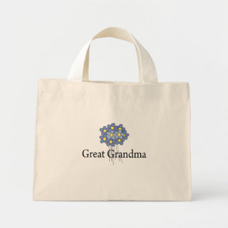 Bolso De Tela Diminuto Camiseta Flor Azul Bonita Bisabuela