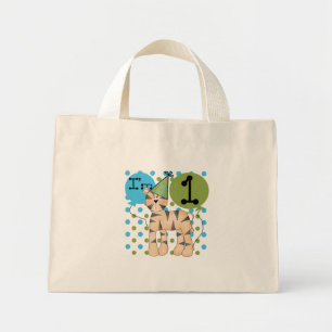 Bolso De Tela Diminuto Camisetas y regalos del primer cumpleaños del tigr