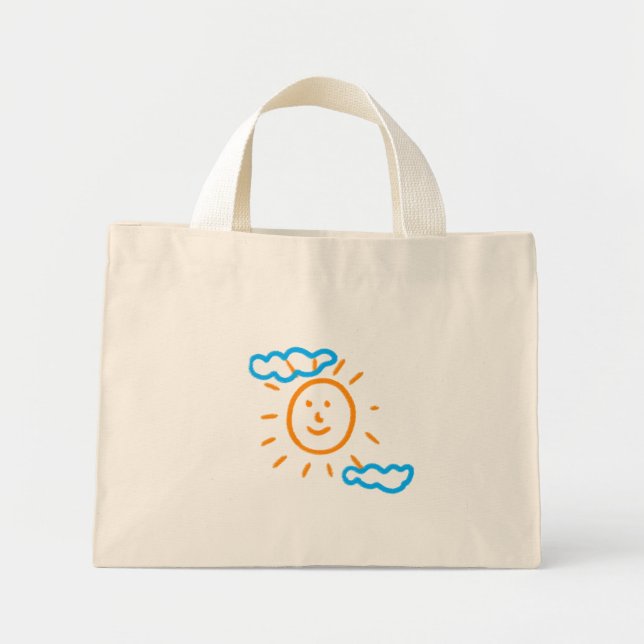 Bolso De Tela Diminuto Cargar los dibujos de los niños convierte los dibu (Frente)