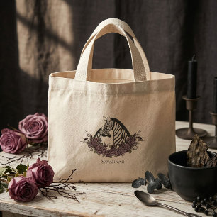 Bolso De Tela Diminuto Cebra Malhumorada Mamá y Bebé
