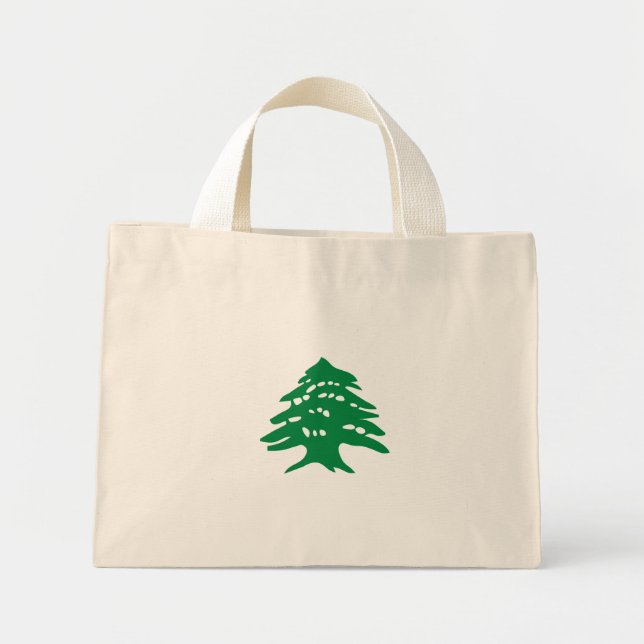 Bolso De Tela Diminuto Cedro verde del Líbano (Frente)
