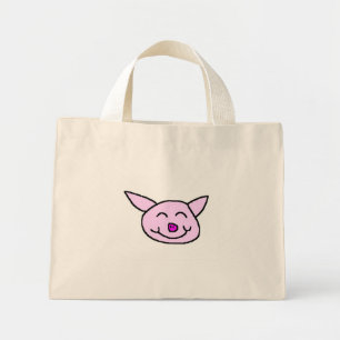 Bolso De Tela Diminuto Cerdo Feliz