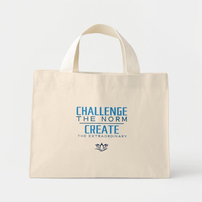 Bolso De Tela Diminuto Challenge the norm Motivational Quote (Frente)