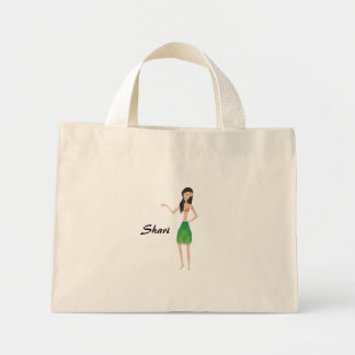 Bolso De Tela Diminuto chica de flor-hula