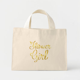 Bolso De Tela Diminuto Chica flor dorada, pequeña