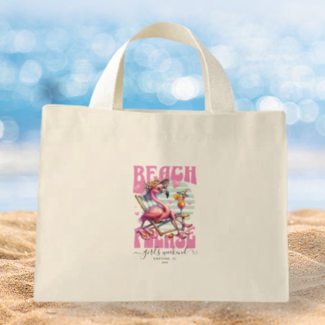 Bolso De Tela Diminuto Chicas Fin de Semana Retro Rosado Flamingo (Subido por el creador)