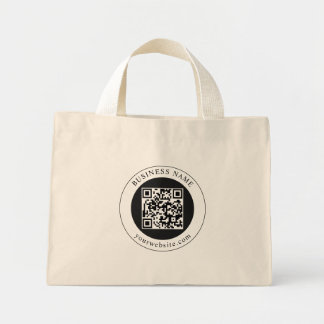Bolso De Tela Diminuto Código QR con nombre de empresa editable