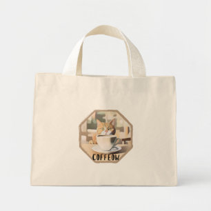 Bolso De Tela Diminuto Coffeow Busy Cute Cat