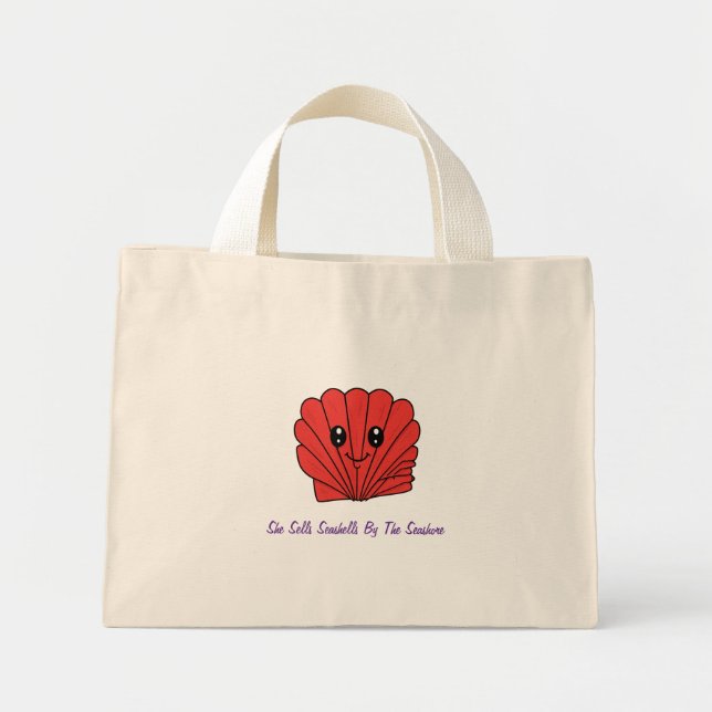 Bolso De Tela Diminuto Concha de mar (Frente)