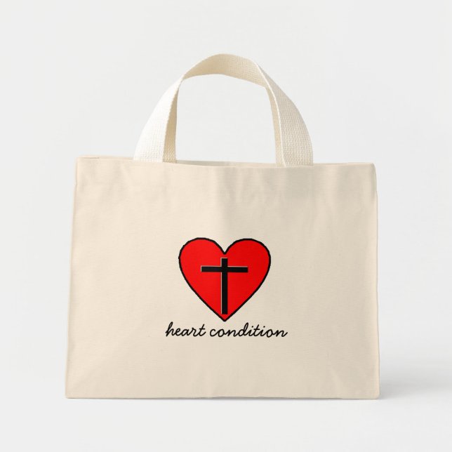Bolso De Tela Diminuto condición cardiaca (Frente)