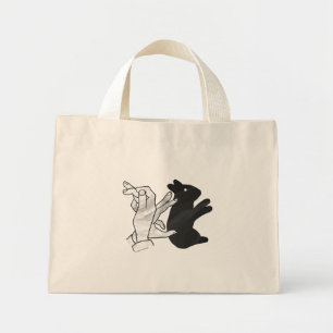 Bolso De Tela Diminuto Conejo de Silueta de Mano
