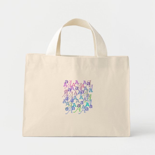 Bolso De Tela Diminuto Confeti de Letras "A" (Frente)