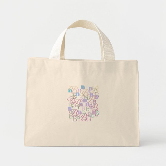 Bolso De Tela Diminuto Confeti de Letras "B" (Frente)