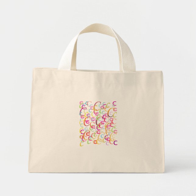 Bolso De Tela Diminuto Confeti de Letras "C" (Frente)
