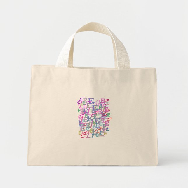 Bolso De Tela Diminuto Confeti de Letras "E" (Frente)