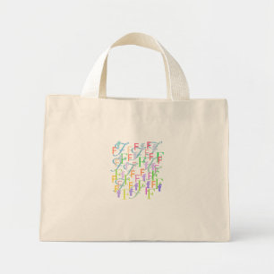 Bolso De Tela Diminuto Confeti de Letras "F"