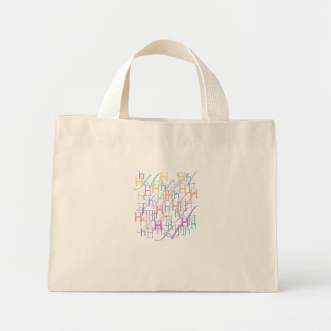 Bolso De Tela Diminuto Confeti de Letras "H" (Frente)