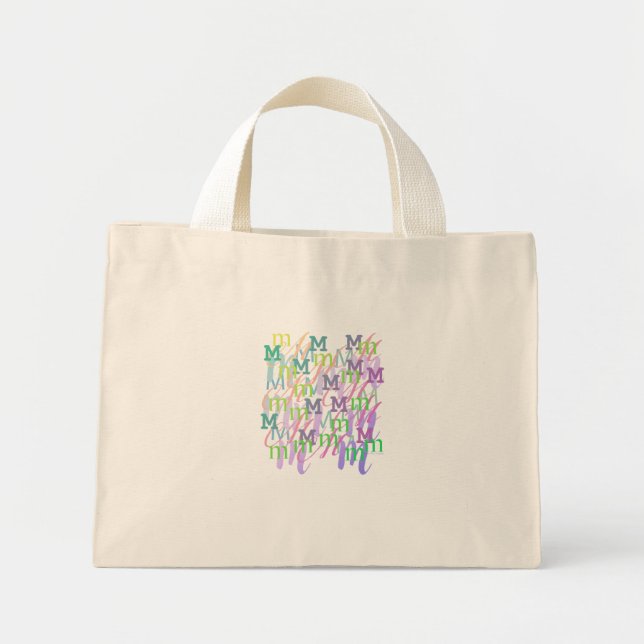 Bolso De Tela Diminuto Confeti de Letras "M" (Frente)