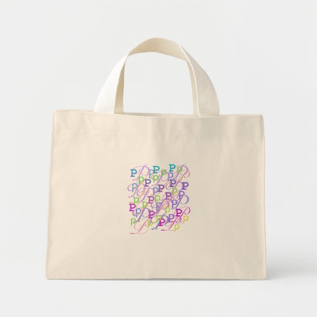 Bolso De Tela Diminuto Confeti de Letras "P" (Frente)