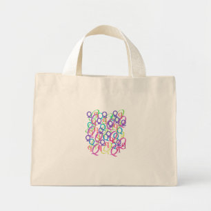 Bolso De Tela Diminuto Confeti de Letras "Q"