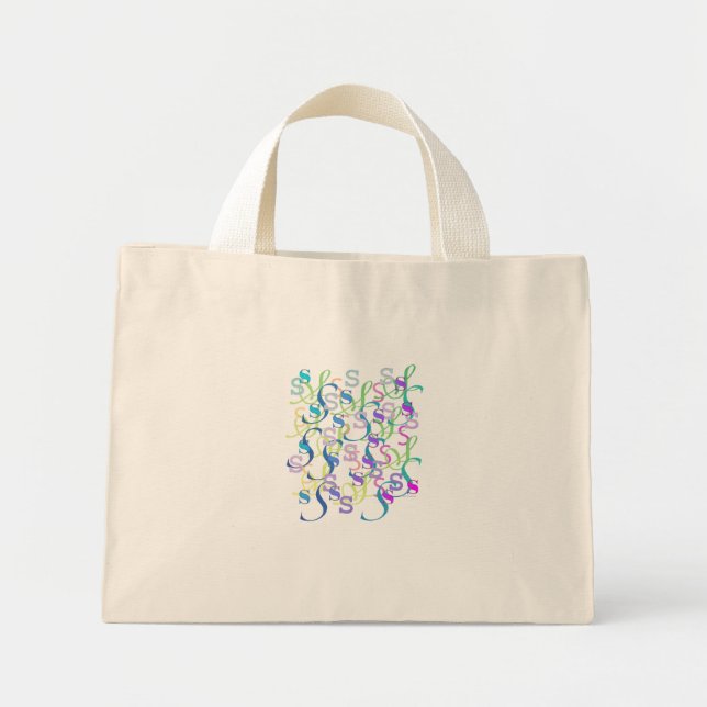 Bolso De Tela Diminuto Confeti de Letras "S" (Frente)