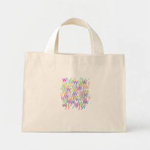 Bolso De Tela Diminuto Confeti de Letras "W"