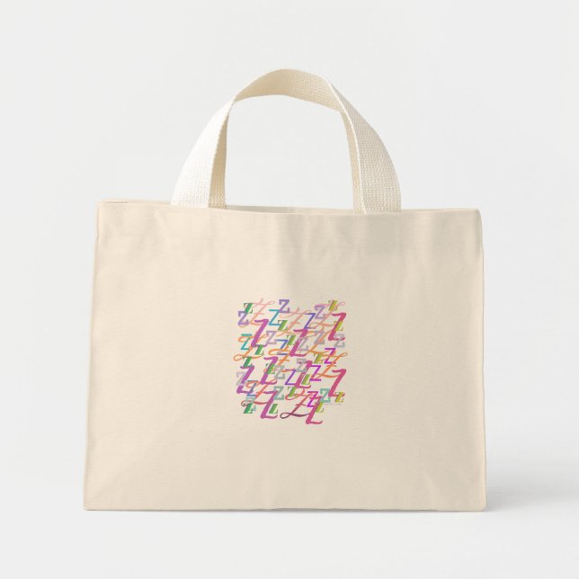Bolso De Tela Diminuto Confeti de Letras "Z" (Frente)