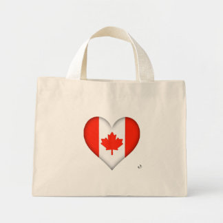 Bolso De Tela Diminuto Corazón de bandera canadiense