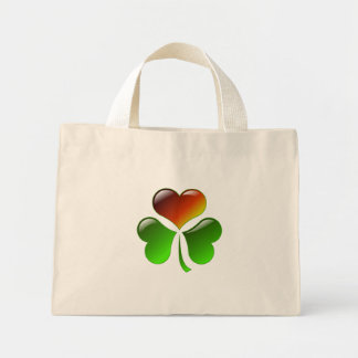 Bolso De Tela Diminuto Corazón de Shamrock