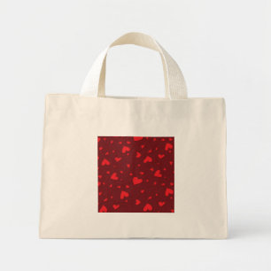 Bolso De Tela Diminuto Corazones rojos rizados