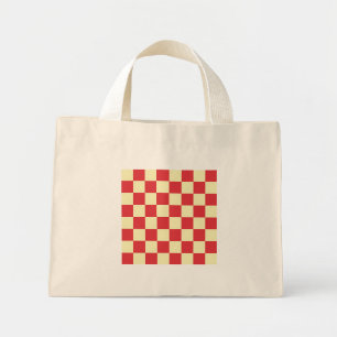 Bolso De Tela Diminuto Cottagecore Vintage Cuadros Rojos 