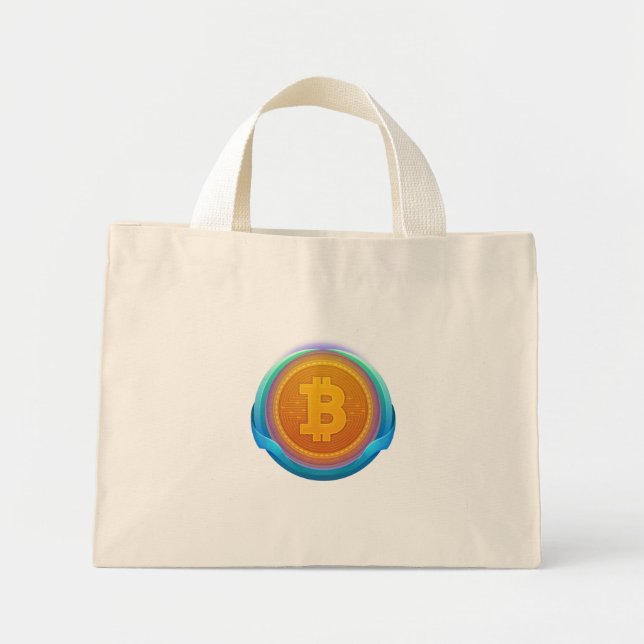 BOLSO DE TELA DIMINUTO CRIPTOMONEDA BITCOIN (Frente)