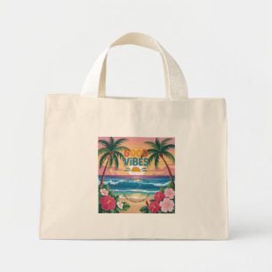 Bolso De Tela Diminuto Cuaderno tropical de ondas de verano