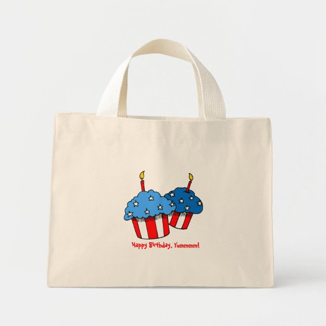 Bolso De Tela Diminuto Cumpleaños de USA-An American Cupcake (Frente)