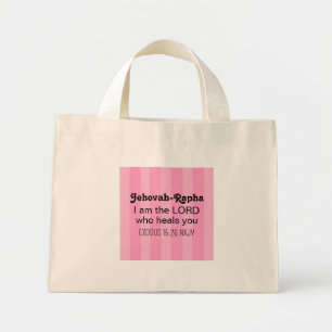 Bolso De Tela Diminuto Cute Biblia Verso Curativo Rayado Rosa Cristiano