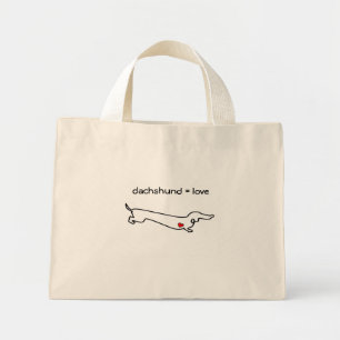 Bolso De Tela Diminuto Dachshund = Amor