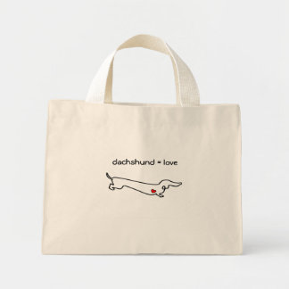 Bolso De Tela Diminuto Dachshund = Amor